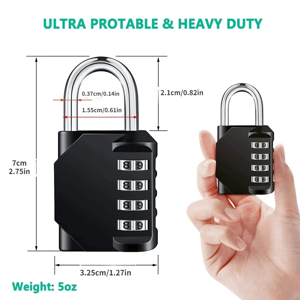 4-Digit Resettable Combination Padlock – Waterproof Heavy Duty