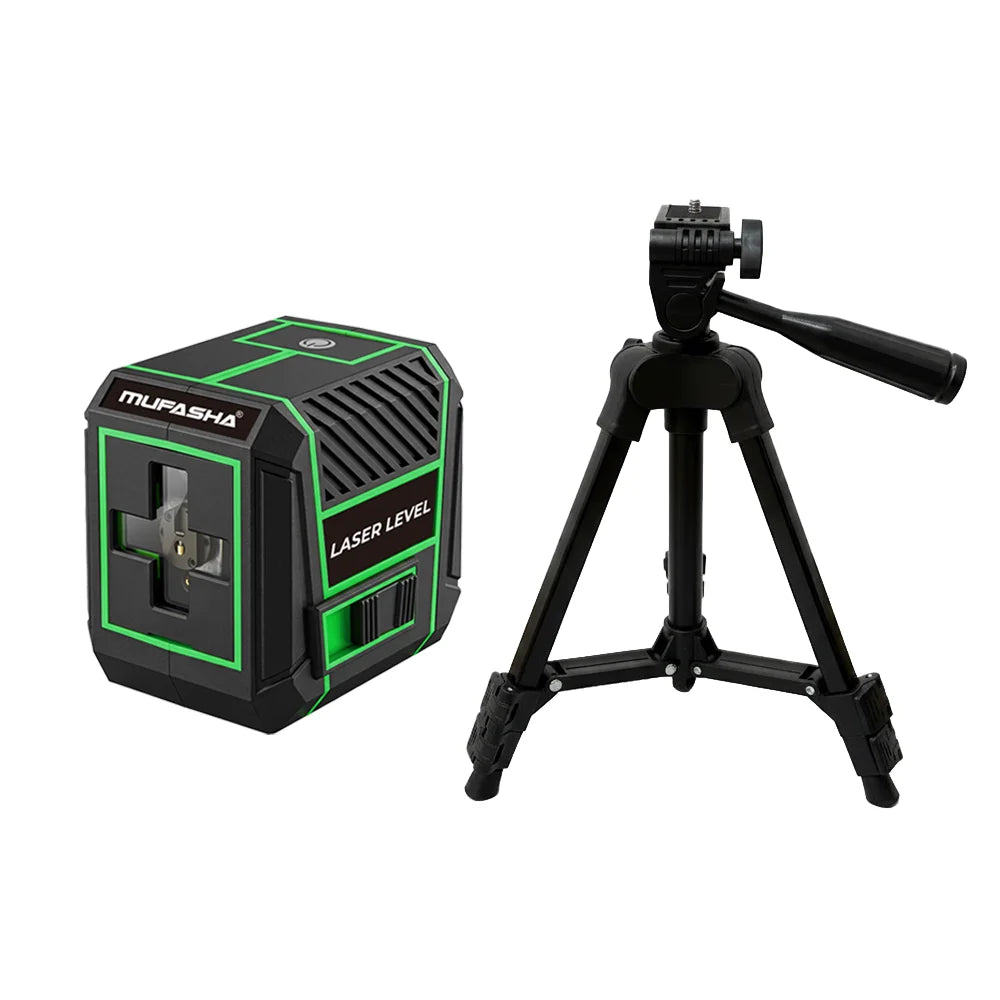 Green Beam 2-Line Self-Leveling Laser Level, 120° Cross Line