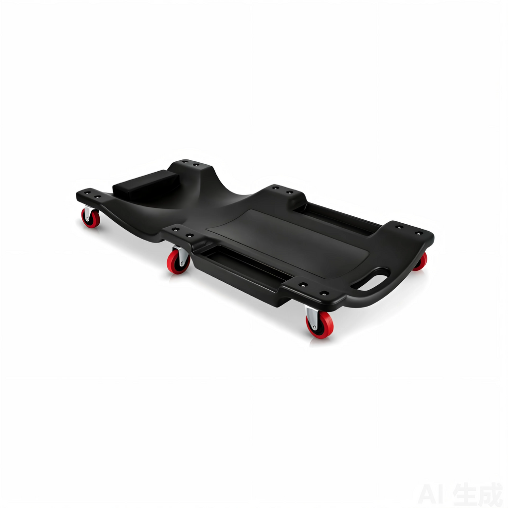 40'' 6-Wheel Heavy Duty Mechanic Creeper, Ergonomic Molded Rolling Board with Tool Groove for Under Car Maintenance