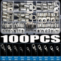 100PCS Ring Terminal Cable Lugs 35mm2 Tinned Copper Wire Eye Connectors Kit
