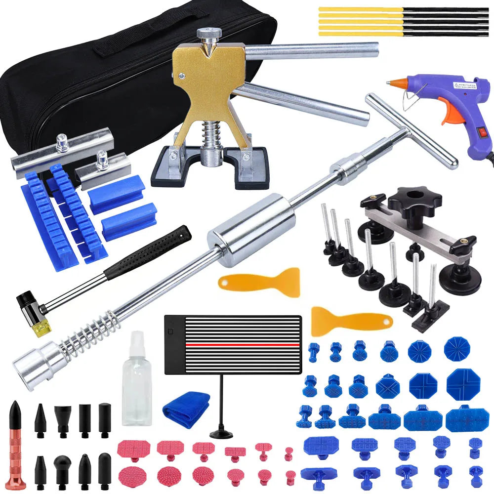 Paintless Dent Removal Kit with Slide Hammer and T-Bar Tools