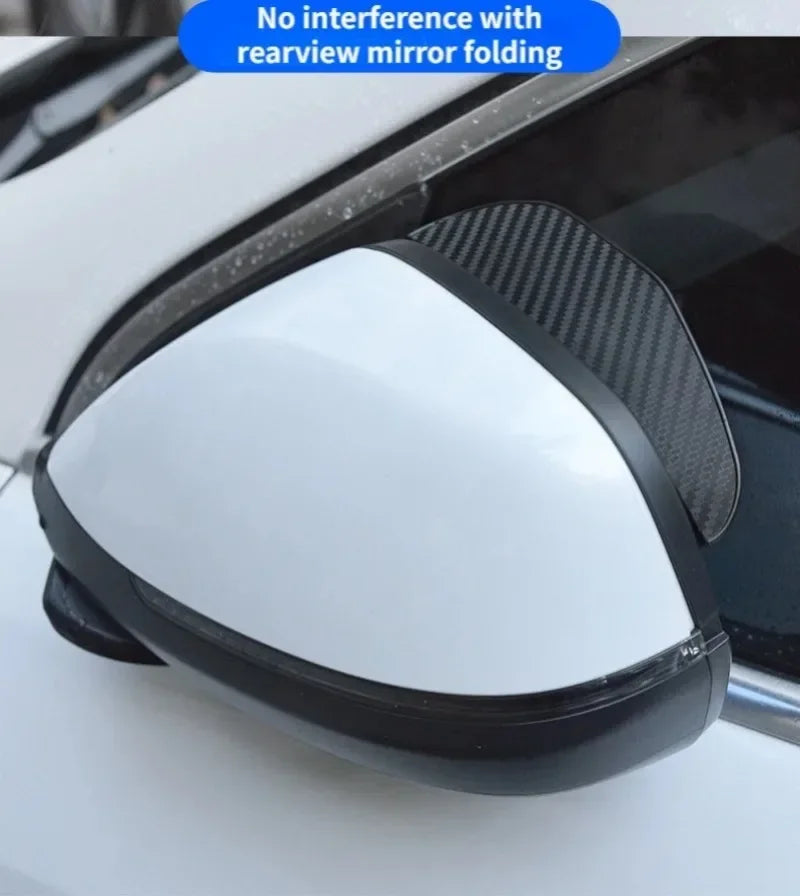 2PCS Universal Auto Rear View Mirror Rainy Shield Guard Car Rearview Mirror Rain Eyebrow Carbon Fiber Sun Visor Shade Cover