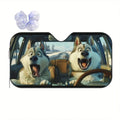 Foldable Windshield Sun Shade with Fun Animal Prints, 55 x 30 in
