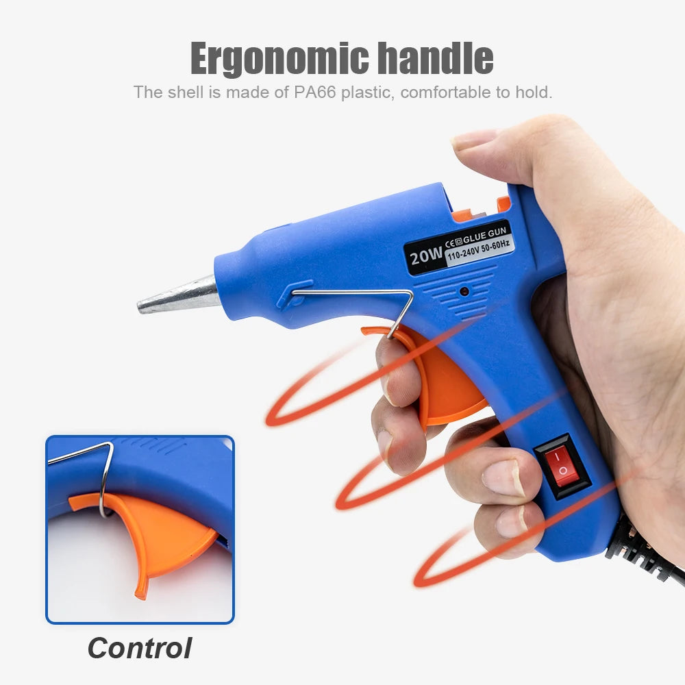 Mini Hot Melt Glue Gun 20W with 20x 7mm Glue Sticks DIY Repair Tool - image 12