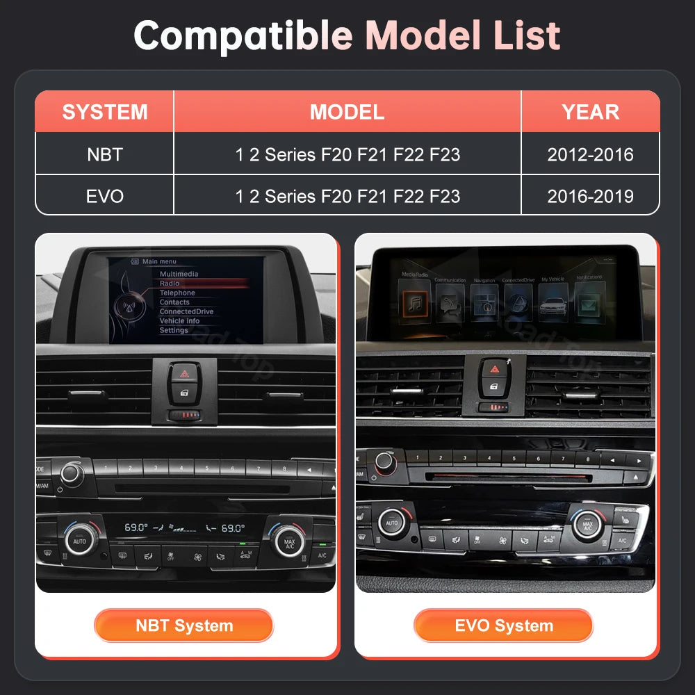 12.3'' Wireless CarPlay Display for BMW 1/2 Series F20/F21 - image 2