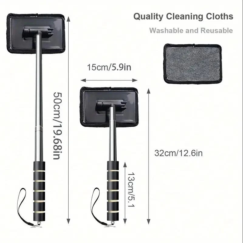 Telescopic Windshield Squeegee and Glass Cleaning Tool