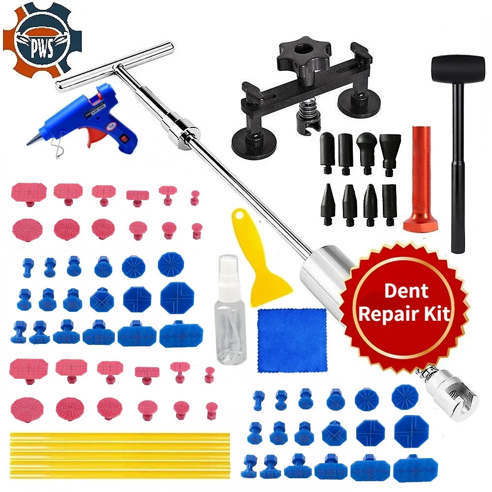 Paintless Dent Repair Kit with Glue Gun and Dent Pullers