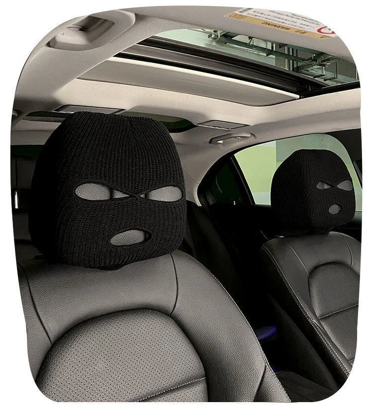 Funny Ski Mask Car Headrest Cover