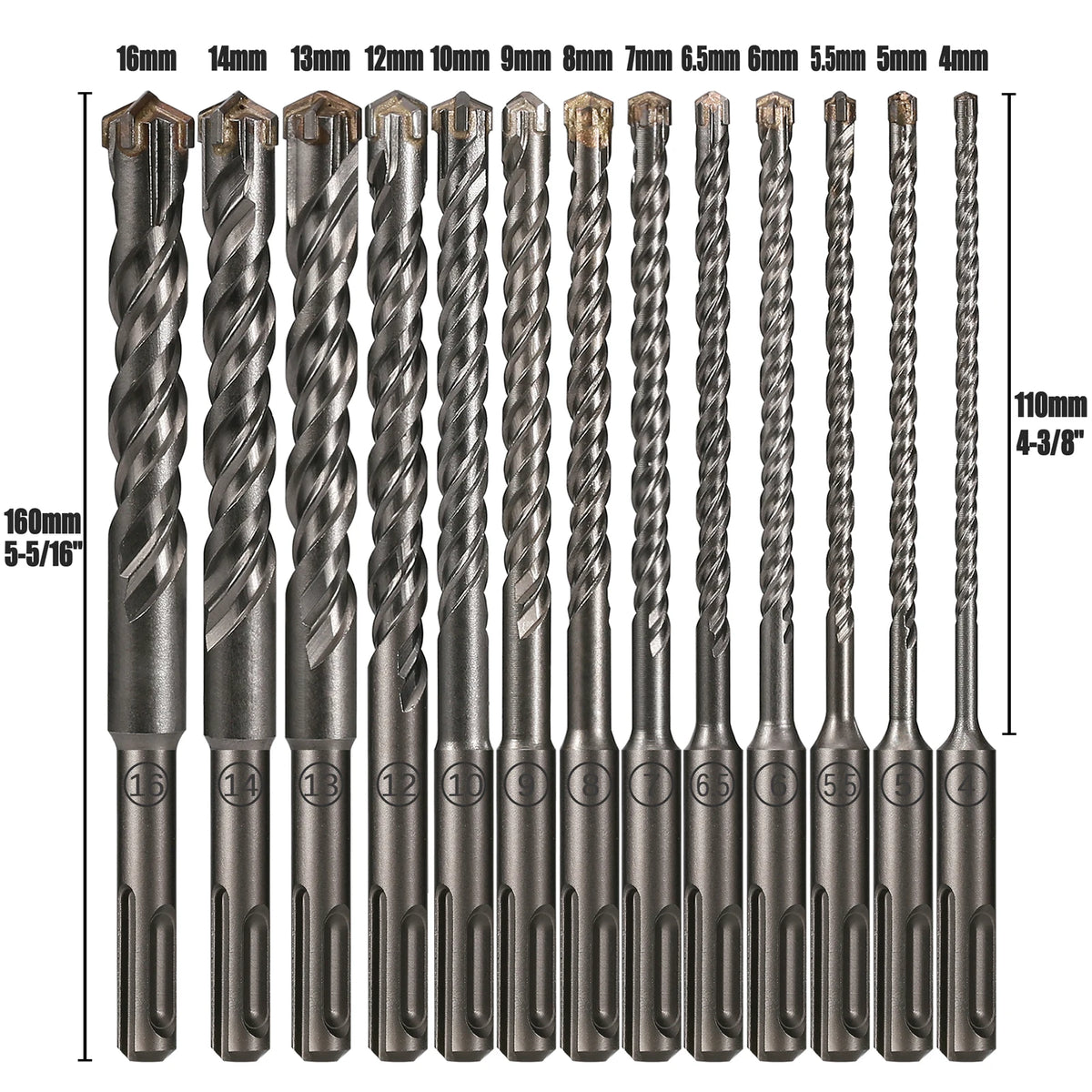 Extended Cross Electric Hammer Drill 110-500mm SDS Plus Through Wall Reinforced Concrete Hard Alloy Four Blade Impact Drill Bit