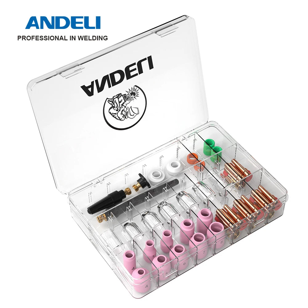 TIG Welding Torch Nozzle Ring Cover Gas Lens Glass Cup Kit for WP17/18/26