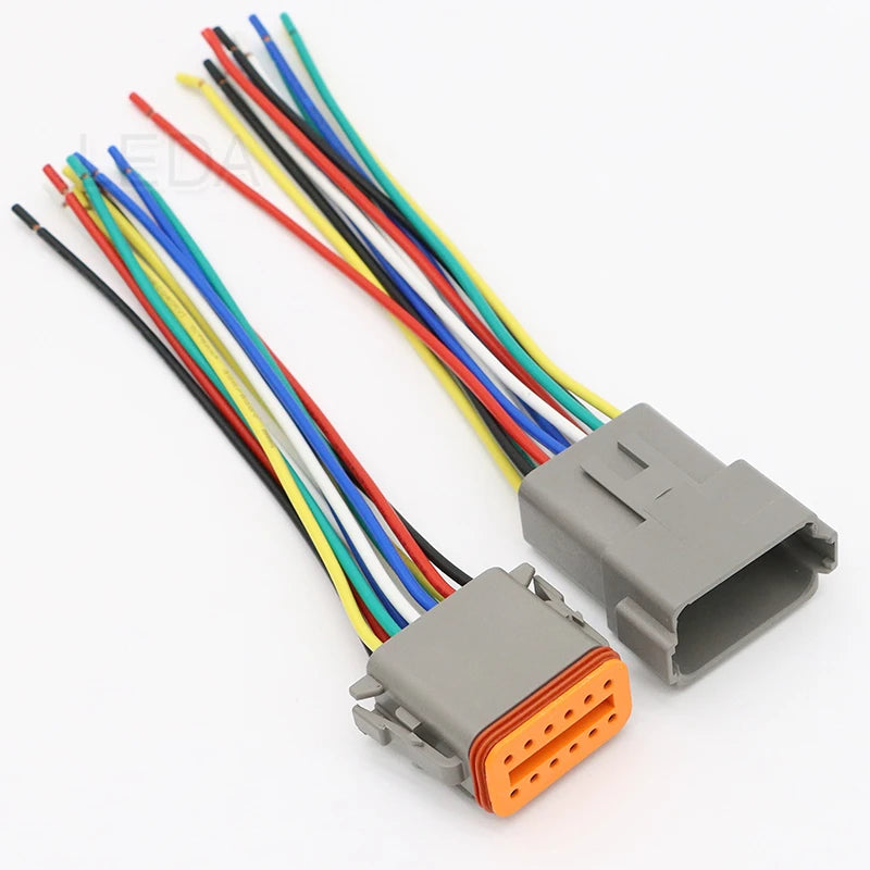 DT Waterproof Wire Connector with 15cm Leads, 2 to 12 Pin