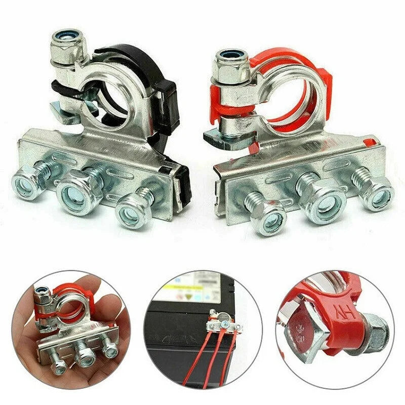 12V/24V Top Post Battery Terminal Connectors, Pair