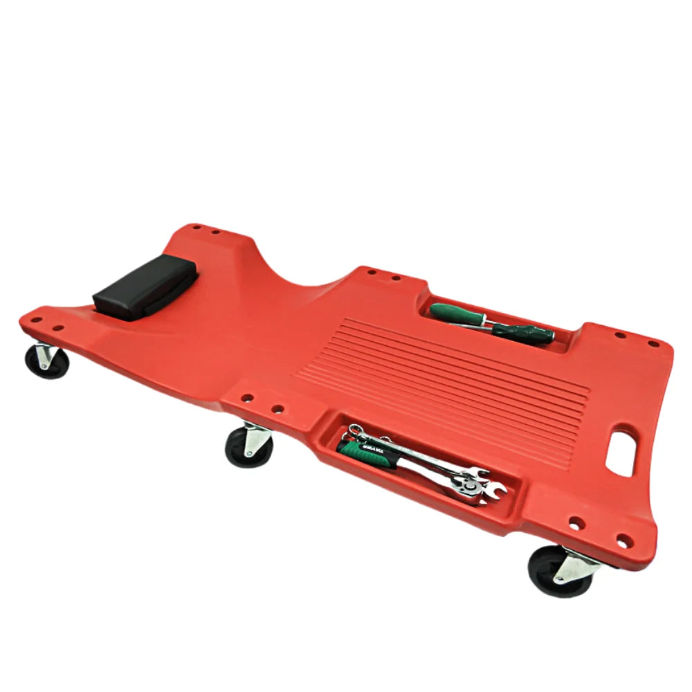 40 Inch 6-Wheel Heavy Duty Mechanic Creeper Ergonomic Rolling Board with Tool Groove