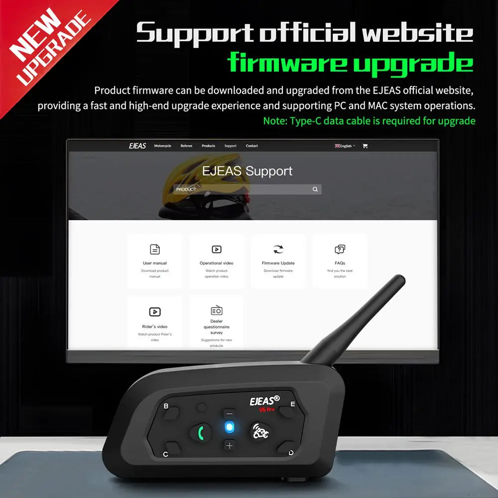 EJEAS V6 Pro+ Motorcycle Bluetooth Intercom Headset, 800m IP67 - image 18