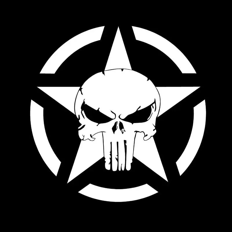 Reflective Pentagram Skull Motorcycle Bodywork Stickers