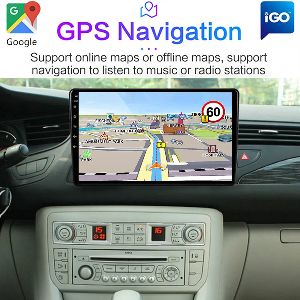 9" Android 16 Carplay Multimedia Stereo for Citroen C5 2008-2017 - image 4