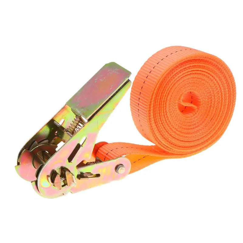Heavy Duty Ratchet Tie Down Straps High Strength Orange Webbing with Metal Buckle
