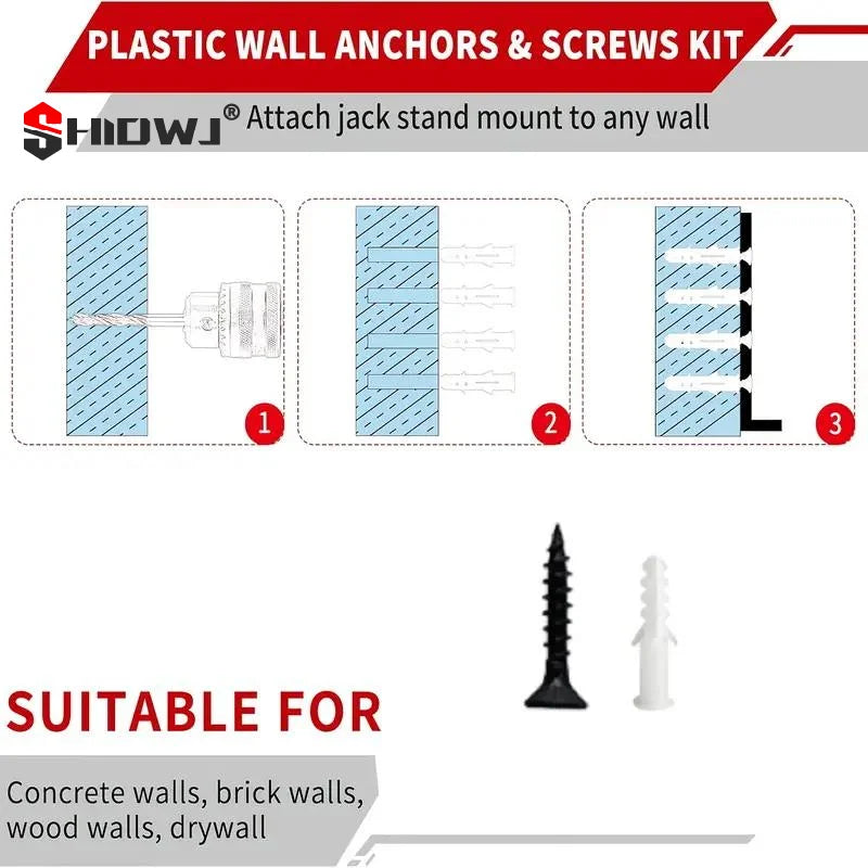 Jack Stand Wall Mounted Storage Rack Organizer Hanger Hook Heavy Duty Bracket
