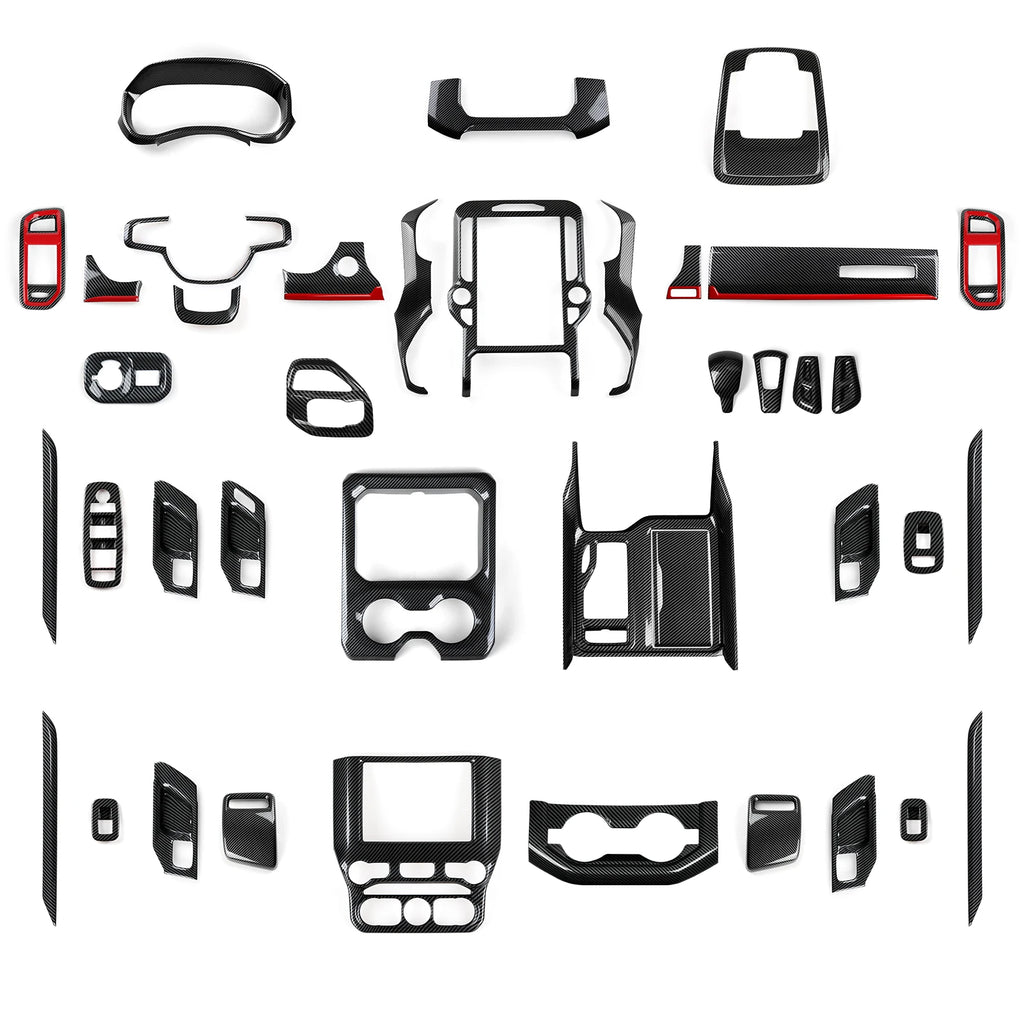 Carbon Fiber Gear Shift Panel Cover for Dodge RAM 2019-2026 - image 30