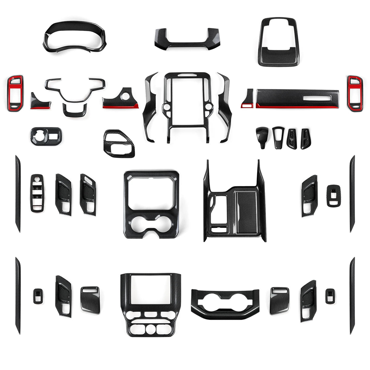 Carbon Fiber Gear Shift Panel Cover for Dodge RAM 2019-2026 - image 30