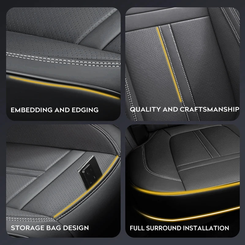 Synthetic Leather Front Car Seat Cushion with Non-Slip Back