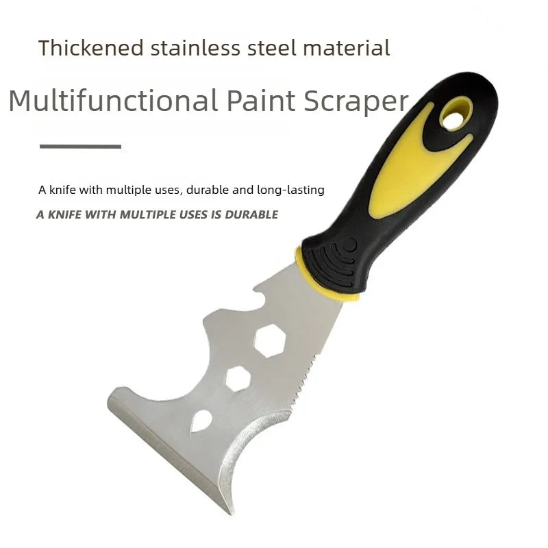 15in1 Multifunctional Paint Scraper Putty Knife with Dual Color Handle Easy to Clean