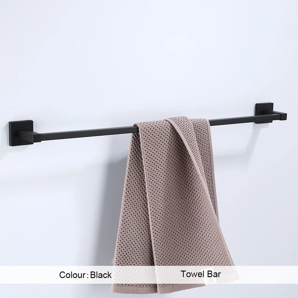 Bathroom Hardware Accessories Towel Rack Toilet Paper Dispenser Holder Wall Coat Hooks Towel Rail Ring Roll Hanger Set