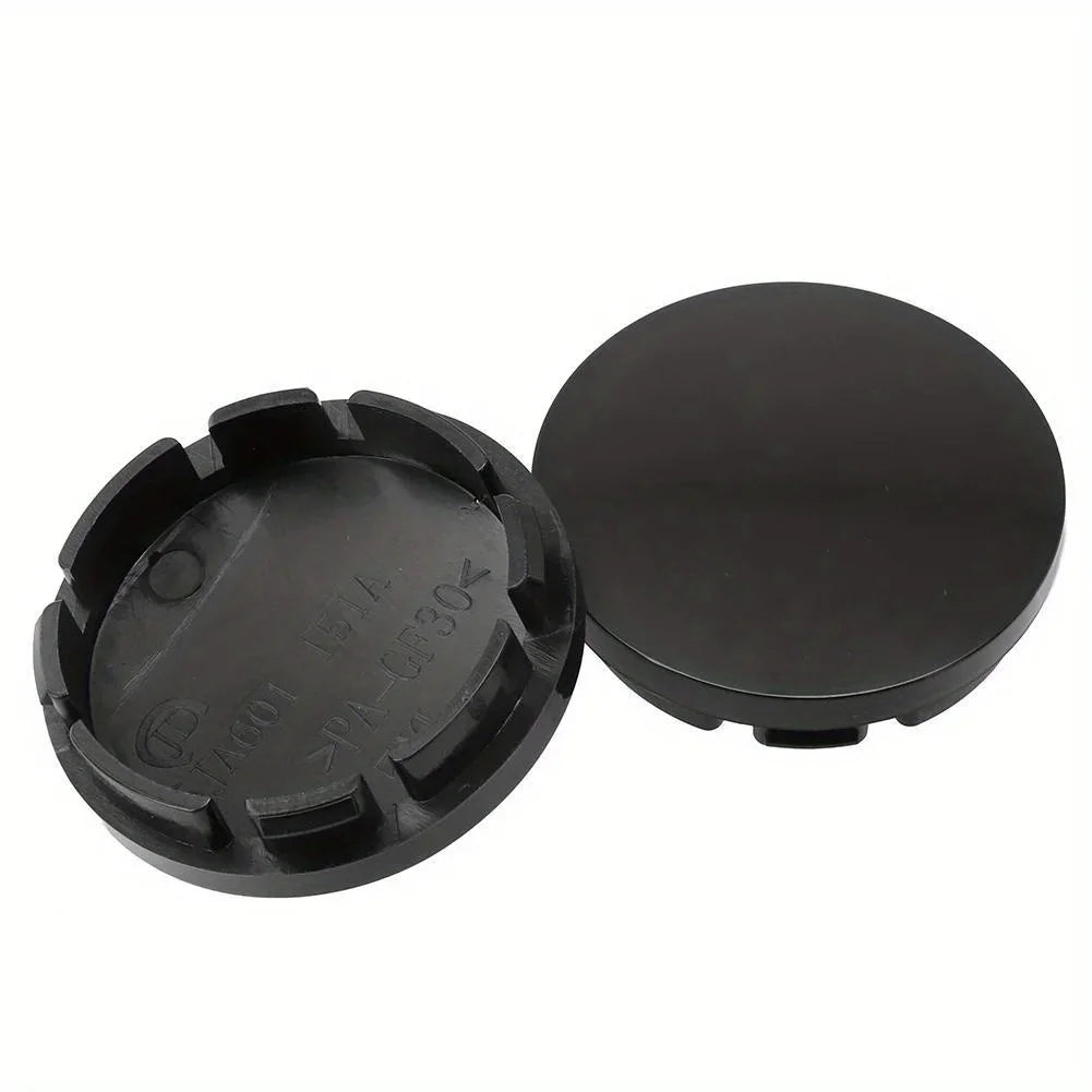 Wheel Center Caps, 55mm, Black ABS, Set of 4