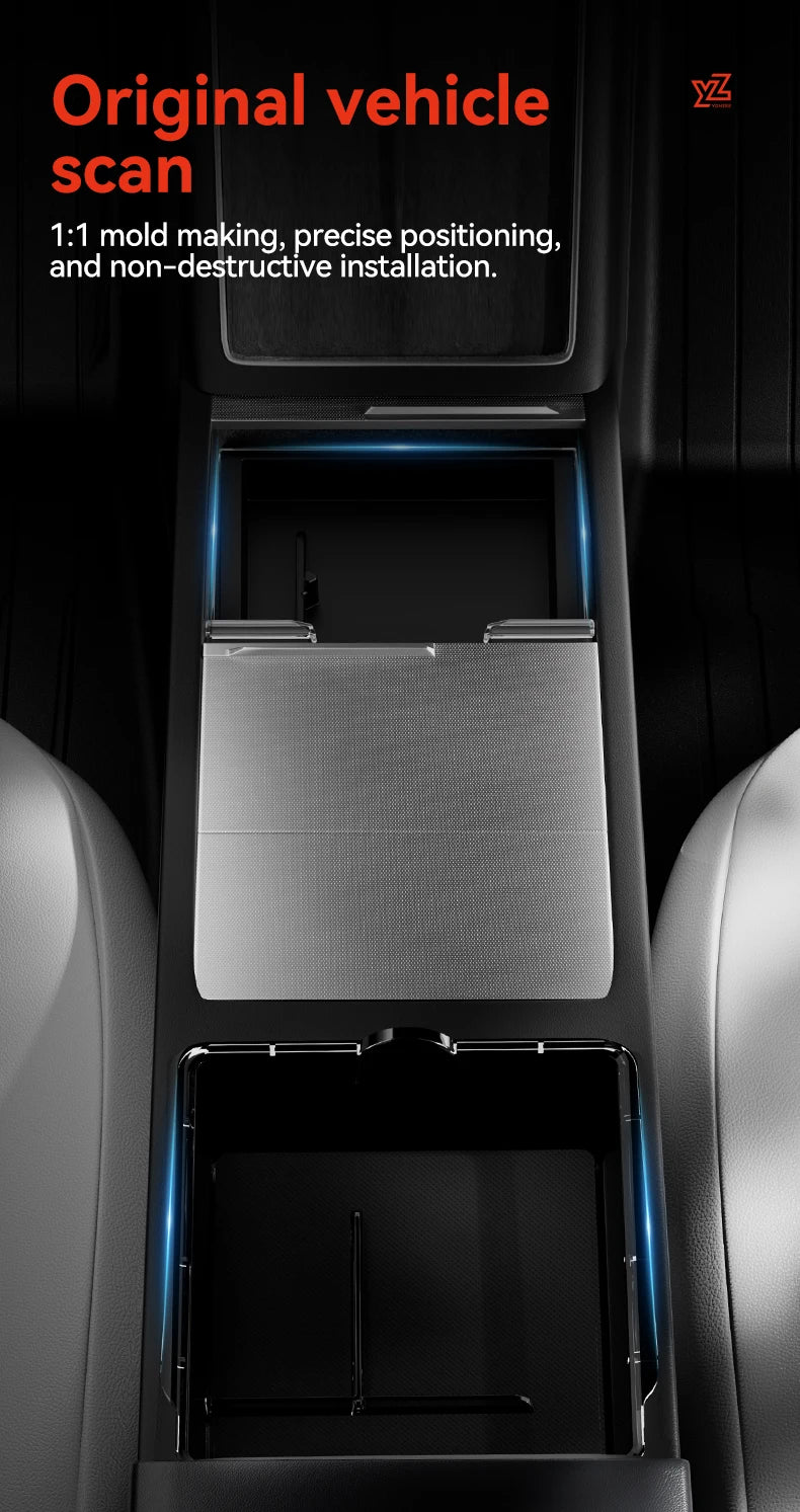 Double-Layer Armrest Storage Box for Tesla Model Y and Model 3