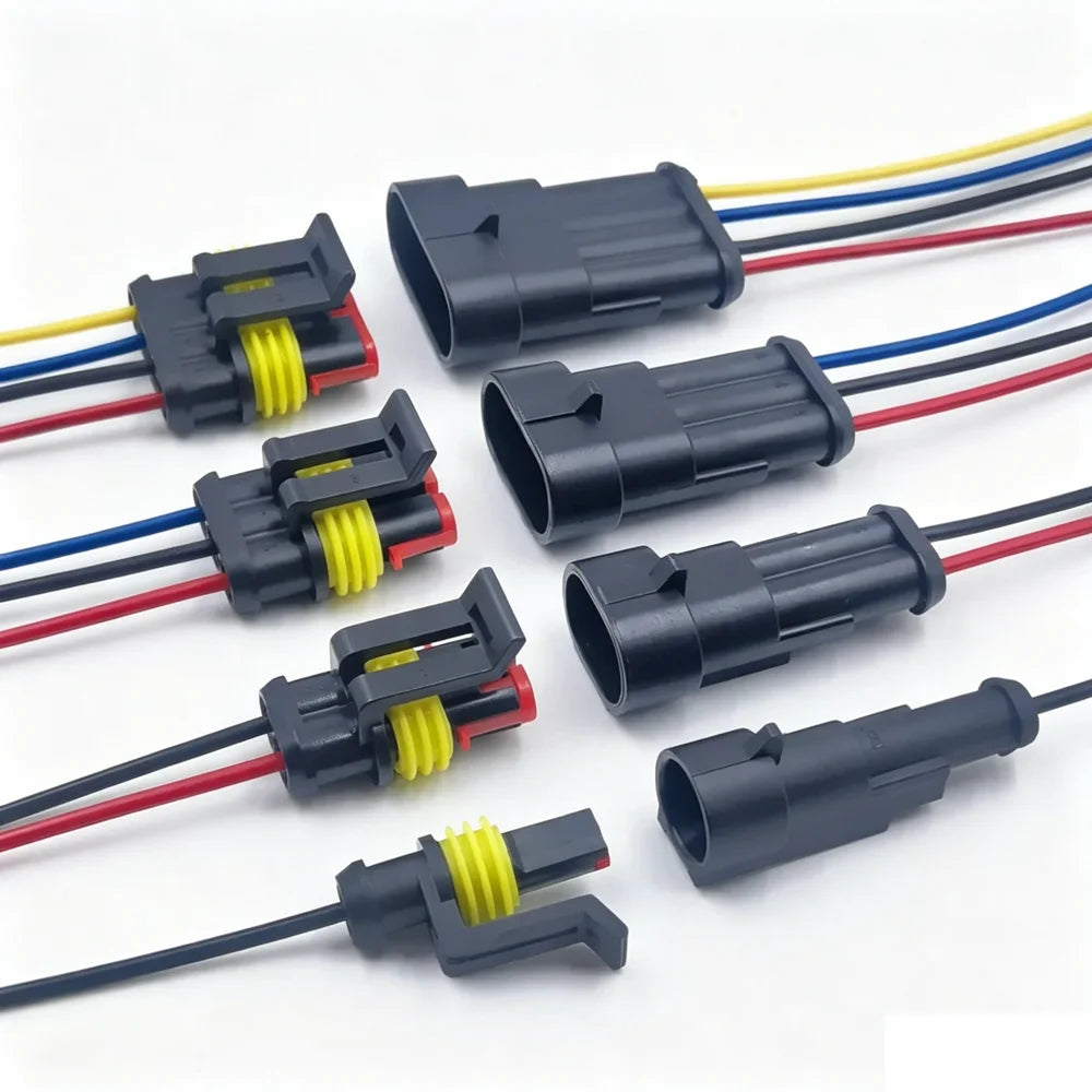 Sealed Automotive Wire Connectors, 1 to 4 Pin, Pre-Wired