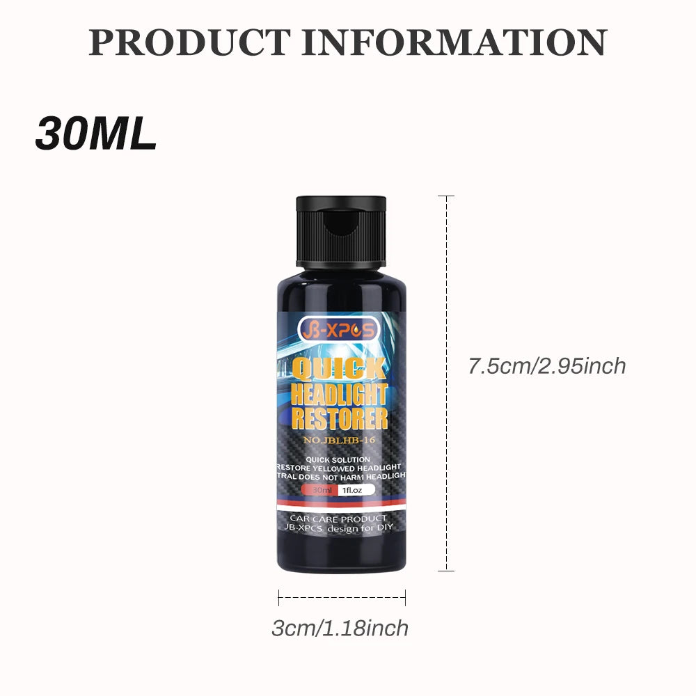 Headlight Restoration Liquid for Yellowed and Hazy Headlights