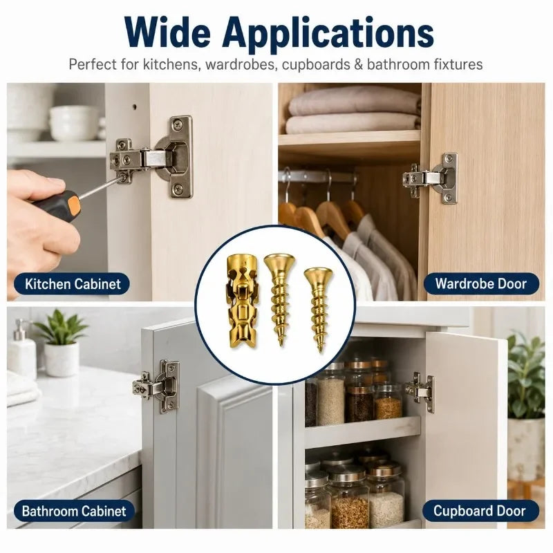 Hollow Wall Metal Anchors with Screws – Drywall & Concrete