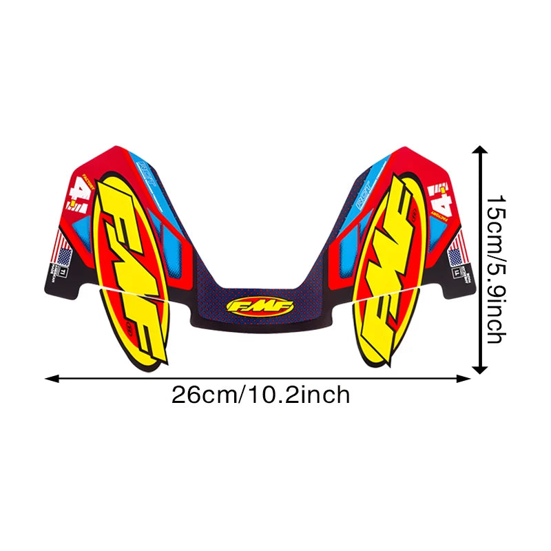4T Motorcycle Exhaust Muffler Sticker, 10.2 x 5.9 in