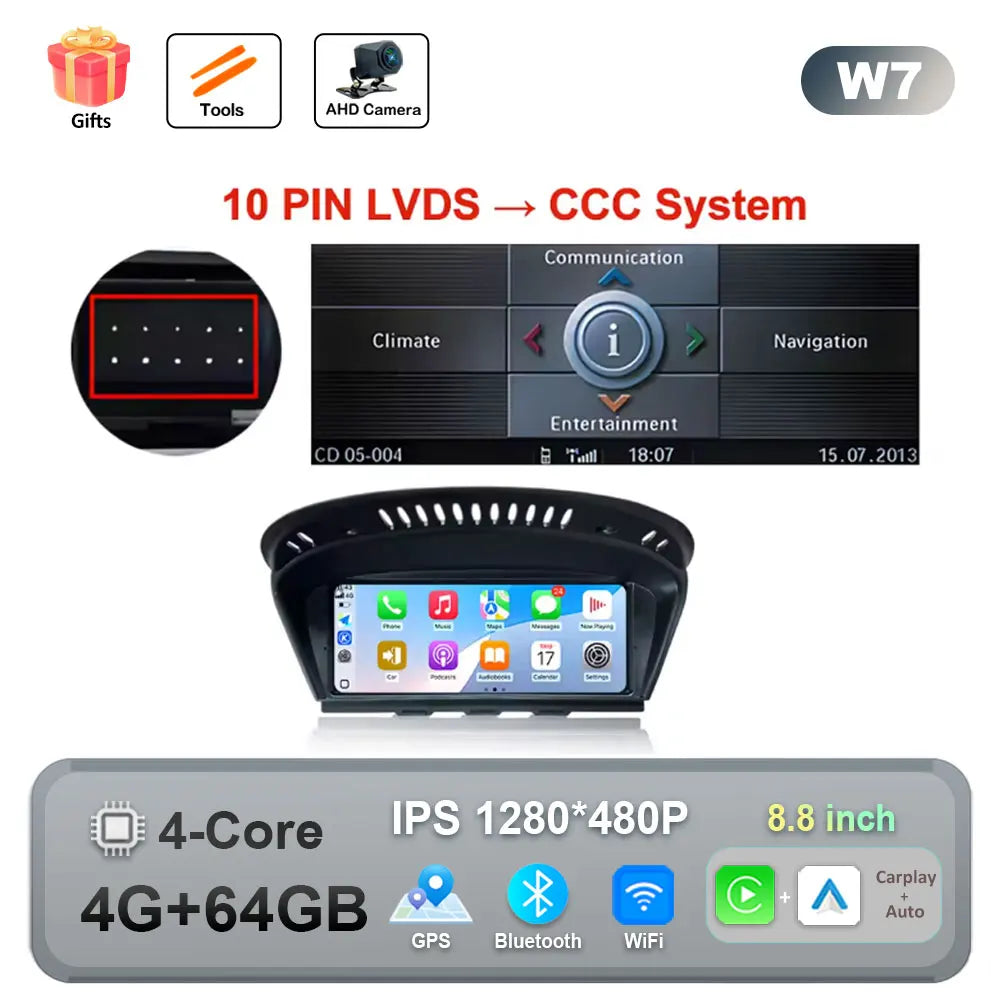 Wireless CarPlay Android Auto Multimedia Radio for BMW E60 E90 - image 7