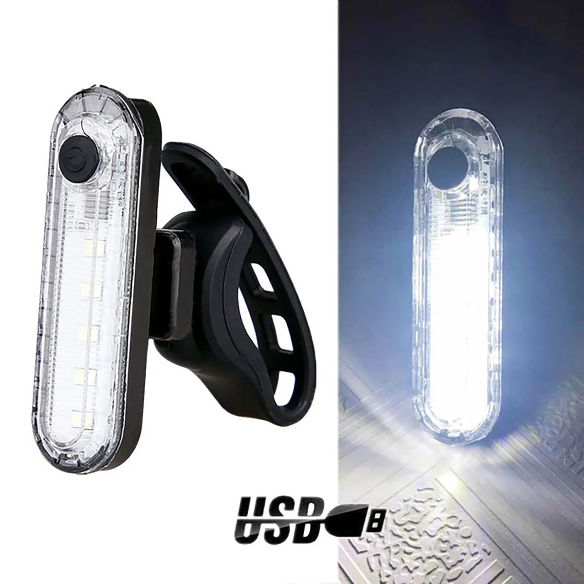 USB Rechargeable Red Bike Tail Light, Easy Install