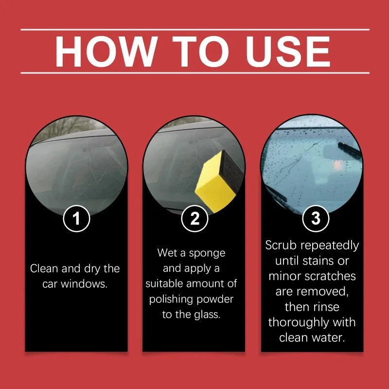 Car Glass Scratch Repair Polishing Powder for Window Surfaces