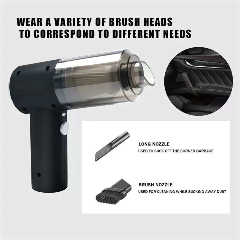 Portable Small Car Vacuum Cleaner Handheld for Multi Purpose Vehicles and Household