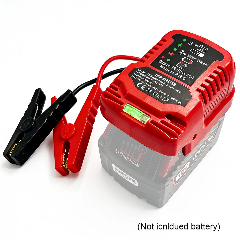 Jumper Cable Adapter for Auto Car Jump Starter, Heavy Duty Emergency Booster Cable, Compatible with 18V Batteries (No Battery)