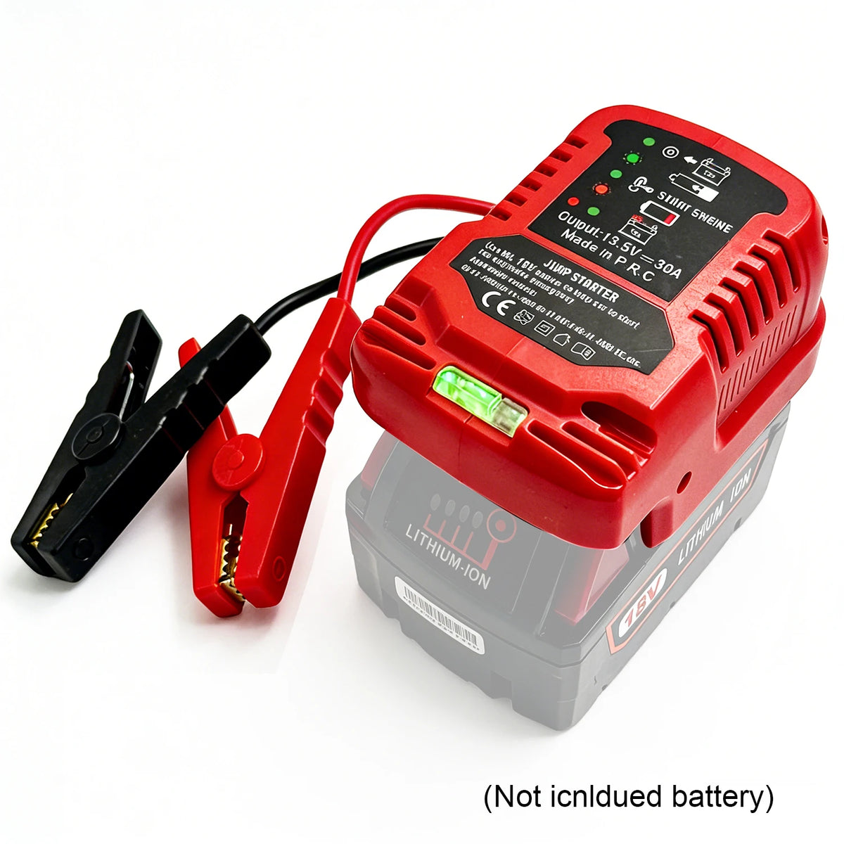 Jumper Cable Adapter for Auto Car Jump Starter, Heavy Duty Emergency Booster Cable, Compatible with 18V Batteries (No Battery)