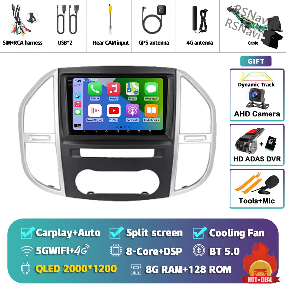 9" CarPlay Android Auto GPS Stereo for Mercedes Vito W447 - image 15