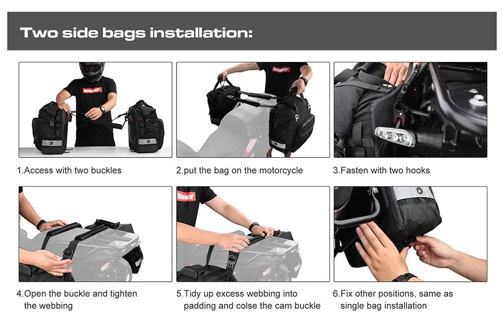 Rhinowalk 20-30L Motorcycle Saddlebag with Waterproof Liner - image 27