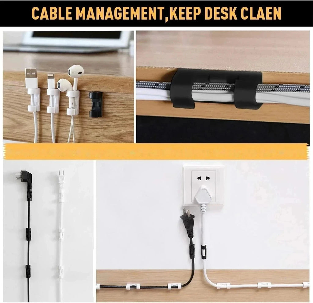 Self-Adhesive Cable Clips Organizer – Home, Office & Car