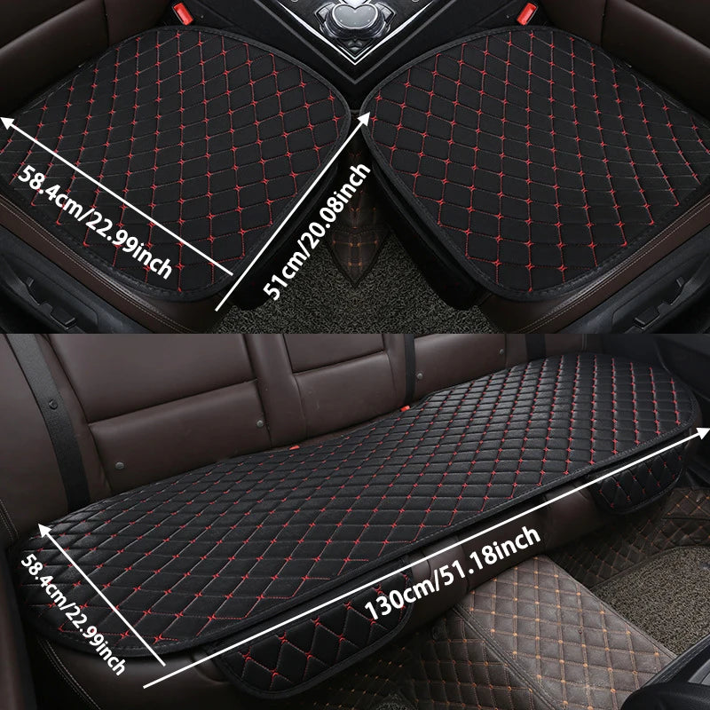 Cotton Linen Car Seat Cover Set, 3 Pieces