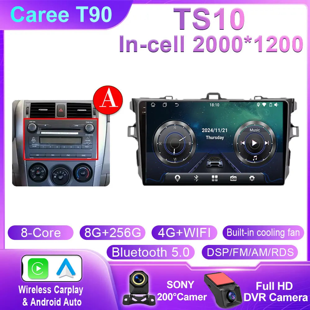 Toyota Corolla 2006-2013 Android 14 9-inch Touchscreen Car Stereo - image 30