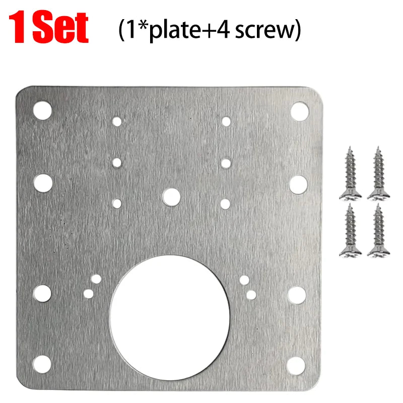 Stainless Steel Cabinet Hinge Repair Plate Kit with Screws