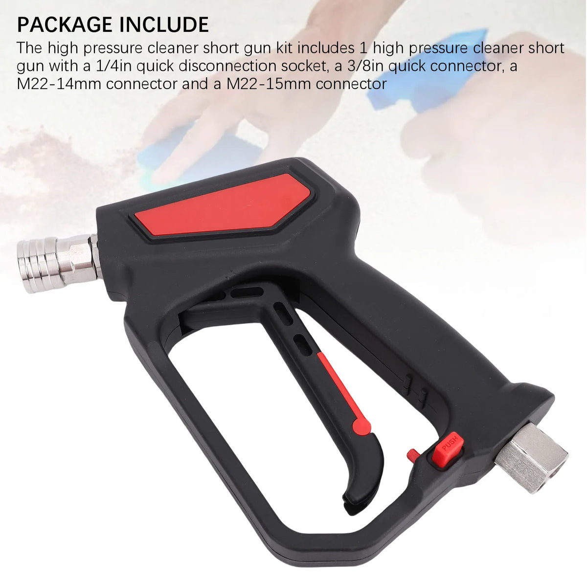 10.5 GPM Pressure Washer Gun Pressure Washer Gun 5800 PSI 10.5 GPM Powerful High Pressure Spray with M22-14 M22-15 3/8 Connector