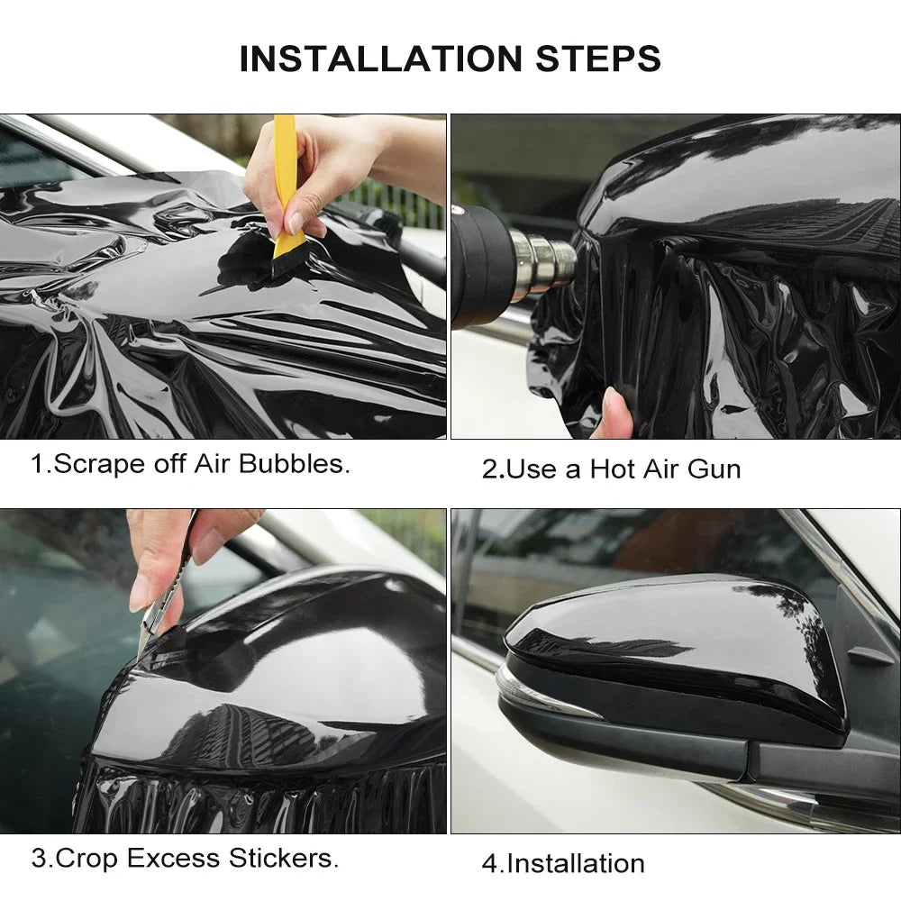 Glossy Black Car Vinyl Wrap Film – Protective Self-Adhesive PVC Decal - image 6