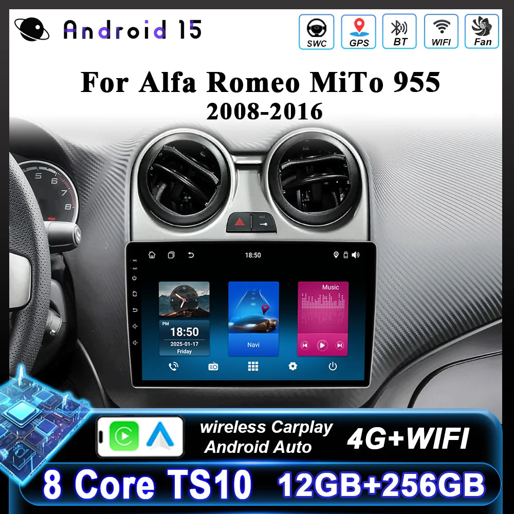Android Car Stereo for Alfa Romeo MiTo 955 2008-2016 | CarPlay & GPS