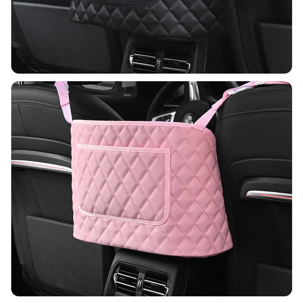 Large Car Middle Seat Storage Bag with Net Pocket