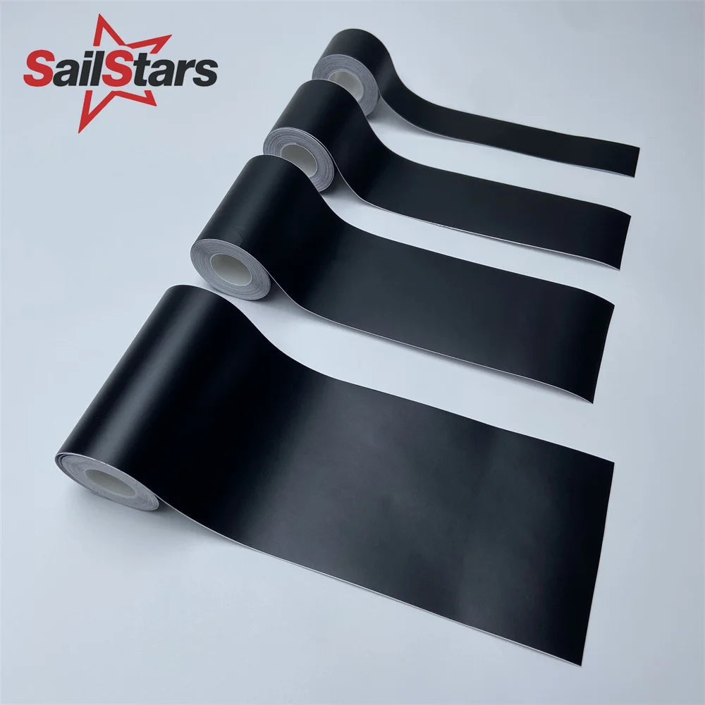 Matte Black Vinyl Wrap Strips – Chrome Delete, 3/5/7/10cm x 3/5/10m